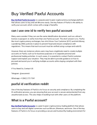 Buy Verified Paxful Accounts