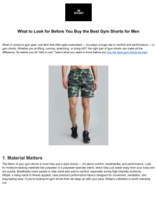 What to Look for Before You Buy the Best Gym Shorts for Men