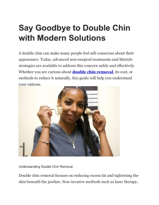 Say Goodbye to Double Chin with Modern Solutions