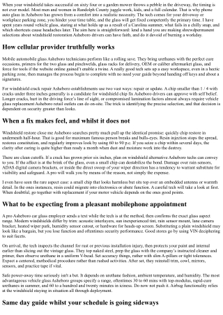 Mobile Auto Glass Asheboro: Repairs While You Work