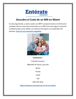 Descubra el Costo de un MRI en Miami