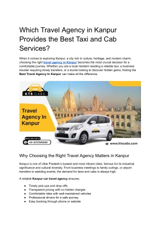 Travel Agency in Kanpur