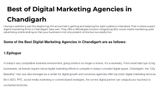 Best of Digital Marketing Agencies in Chandigarh