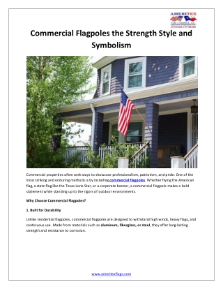 Commercial Flagpoles the Strength Style and Symbolism