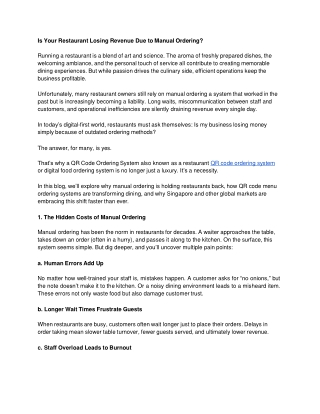 Is Your Restaurant Losing Revenue Due to Manual Ordering (1)