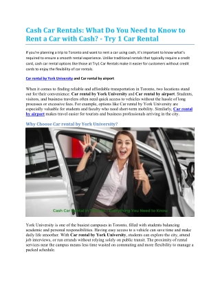 Car rental by York University - Try1.ca