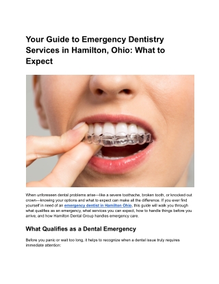 Your Guide to Emergency Dentistry Services in Hamilton, Ohio_ What to Expect