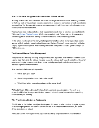 How Do Kitchens Struggle to Prioritize Orders Without a KDS