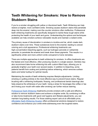Teeth Whitening for Smokers_ How to Remove Stubborn Stains