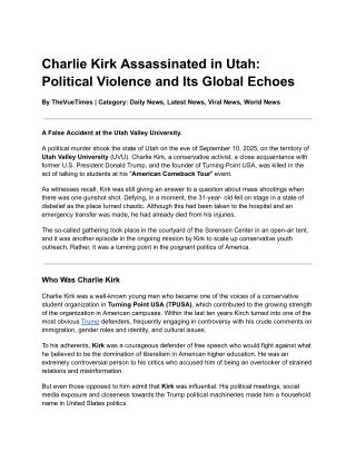 Daily News_ Charlie Kirk Assassinated in Utah