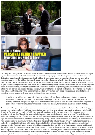 Do I Need An Attorney For A Cars And Truck Accident? Know When It Matters Most