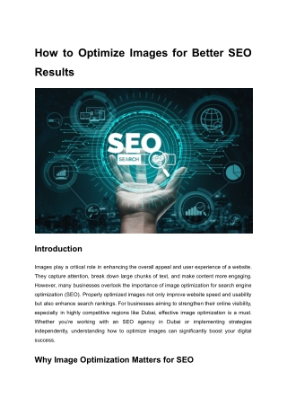 How to Optimize Images for Better SEO Results