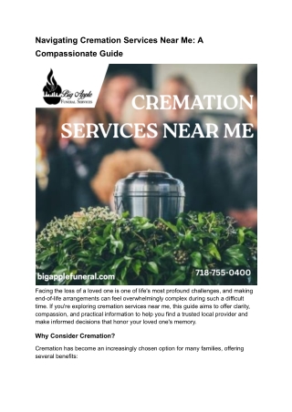 Cremation Services near me