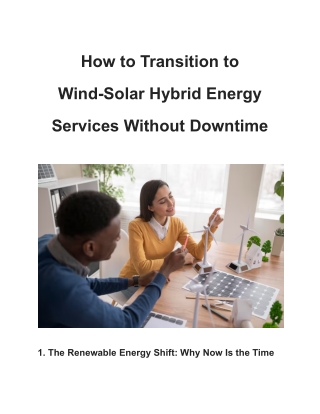 How to Transition to Wind-Solar Hybrid Energy Services Without Downtime
