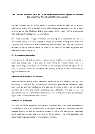 The Unseen Pipeline_ How an Oil and Gas Recruitment Agency in the UAE Connects Top Talent with Elite Companies
