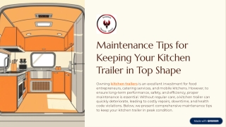 Maintenance Tips for Keeping Your Kitchen Trailer in Top Shape