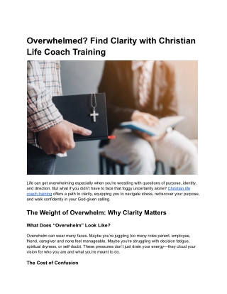 Overwhelmed_ Find Clarity with Christian Life Coach Training