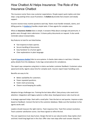 How Chatbot AI Helps Insurance The Role of the Insurance Chatbot