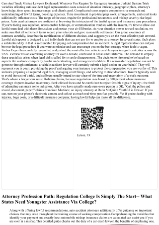 What Does A Car Crash Attorney Do? Described