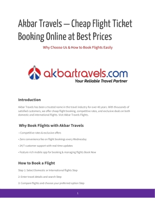 Akbar Travels India : Cheap Flight Ticket Booking Online at Best Price