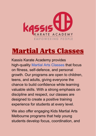 Martial Arts Classes: Learn Discipline, Fitness, and Self-Defence