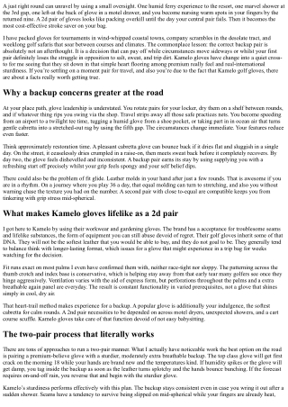 Choosing Your Second Pair: Backup Kamelo Golf Gloves for Travel