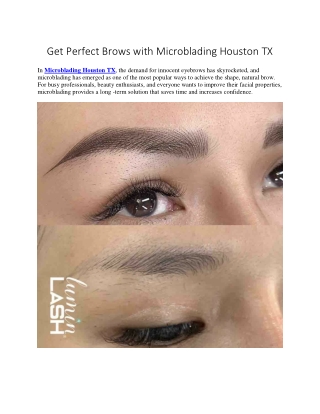 Get Perfect Brows with Microblading Houston TX