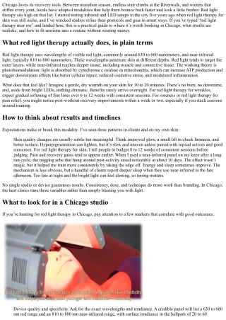 Find Red Light Therapy Near Me: Top Chicago Studios Reviewed