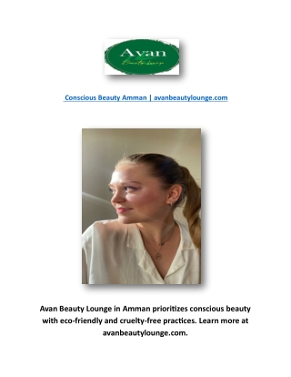 Conscious Beauty Amman | avanbeautylounge.com