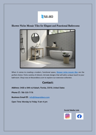 Shower Niche Mosaic Tiles for Elegant and Functional Bathrooms