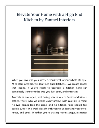 Elevate Your Home with a High End Kitchen by Fantaci Interiors