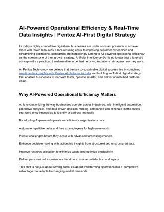 AI-Powered Operational Efficiency & Real-Time Data Insights _ Pentoz AI-First Digital Strategy