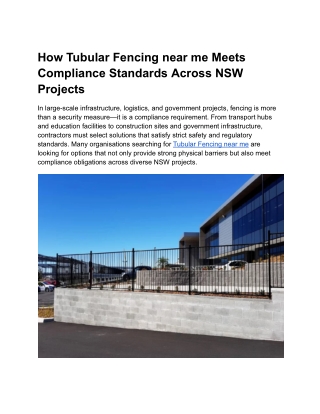 How Tubular Fencing near me Meets Compliance Standards Across NSW Projects