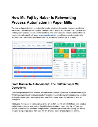 How Mt. Fuji by Haber Is Reinventing Process Automation in Paper Mills
