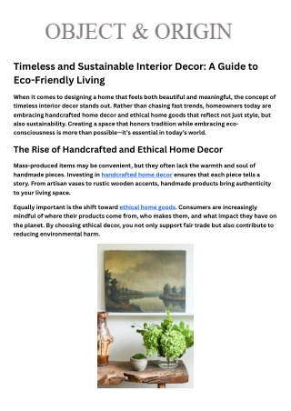 Handcrafted Home Decor