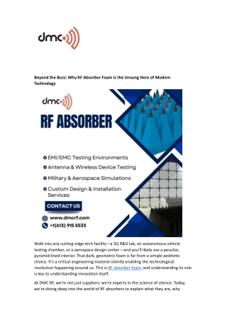 Beyond the Buzz: Why RF Absorber Foam is the Unsung Hero of Modern Technology