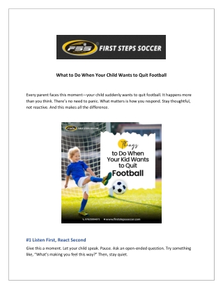 What to Do When Your Child Wants to Quit Football