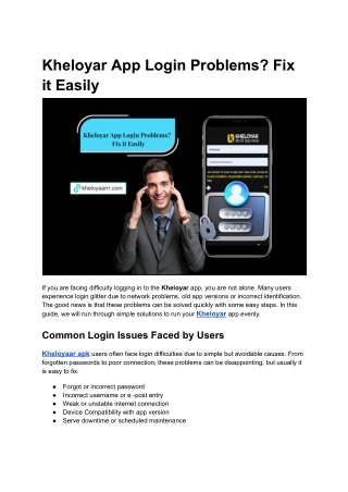 Kheloyar App Login Problems? Fix it easily