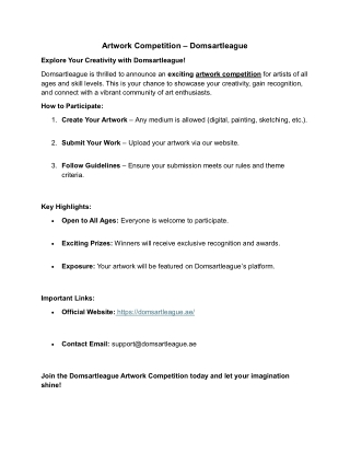 Artwork competeion - Domsartleague