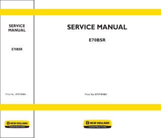 New Holland E70BSR Mini Excavator Service Repair Manual Instant Download
