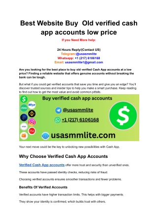 Best Website Buy  Old verified cash app accounts low price