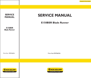 New Holland E150BSR Blade Runner Hydraulic Excavator Service Repair Manual Instant Download