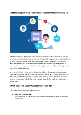 Full Stack Programming_ The Complete Guide for Modern Developers