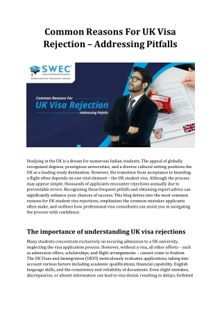 Common Reasons For UK Visa Rejection – Addressing Pitfalls