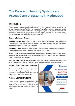 Get the Best Access Control Systems in Hyderabad for secure facility management
