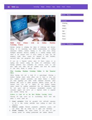 Learn Machine Learning Course Online from Industry Experts