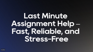 Last Minute Assignment Help – Fast, Reliable, and Stress-Free