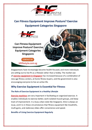 Can Fitness Equipment Improve Posture? Exercise Equipment Categories Singapore