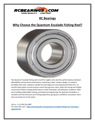 Quantum Escalade Fishing Reel for Anglers Who Demand Quality