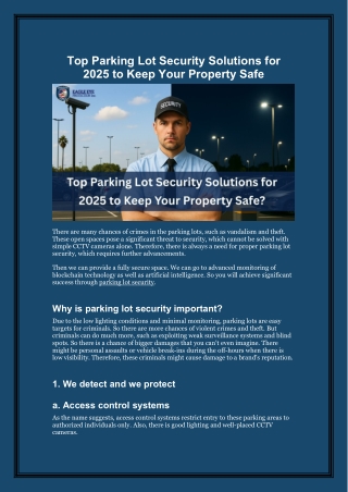 Top Parking Lot Security Solutions for 2025 to Keep Your Property Safe